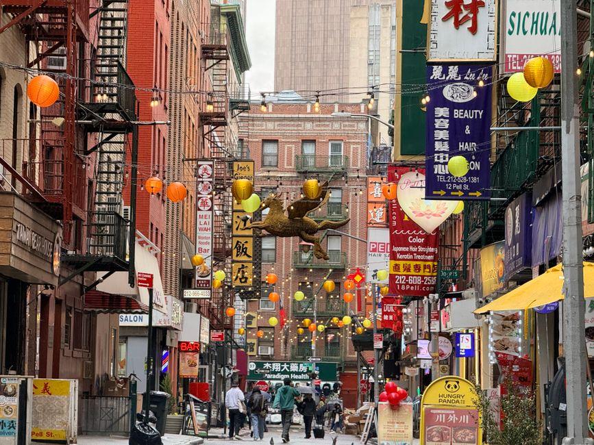 Vibrant Chinatown Street in New York City