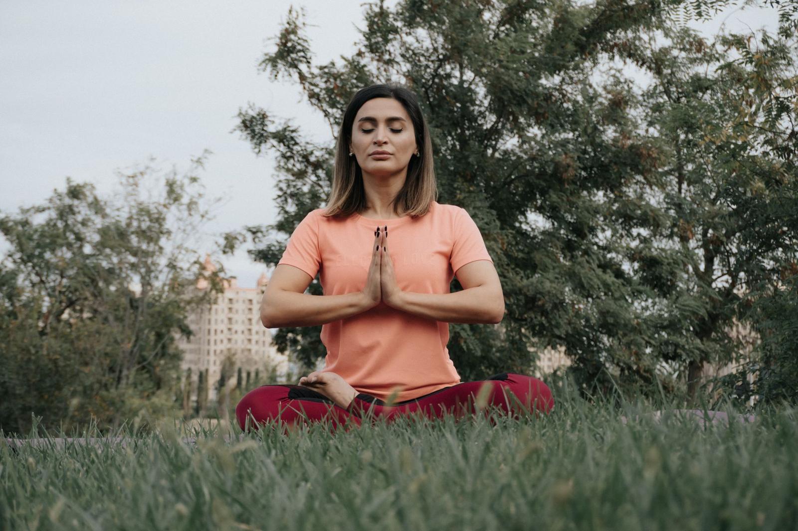 Outdoor Yoga Meditation Class in a Park